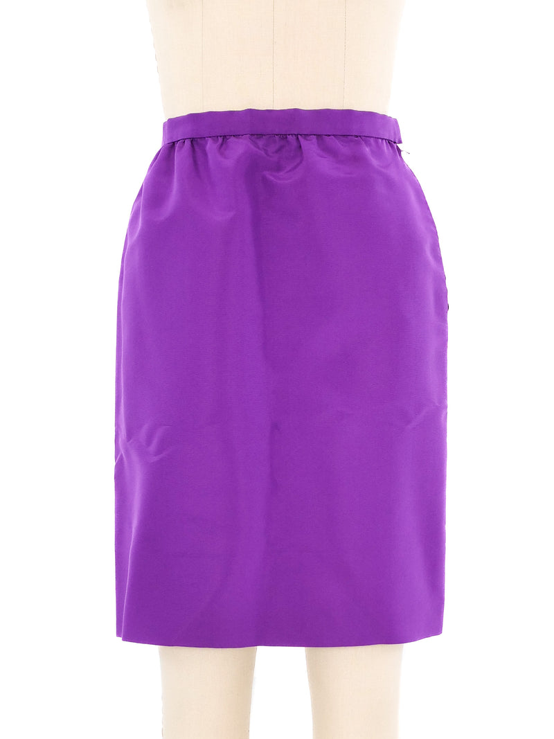 Pauline Trigere Purple Embroidered Skirt Ensemble Suit arcadeshops.com