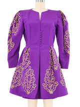 Pauline Trigere Purple Embroidered Skirt Ensemble Suit arcadeshops.com