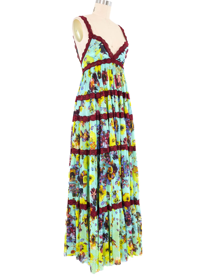 Jean Paul Gaultier Tiered Floral Maxi Dress Dress arcadeshops.com