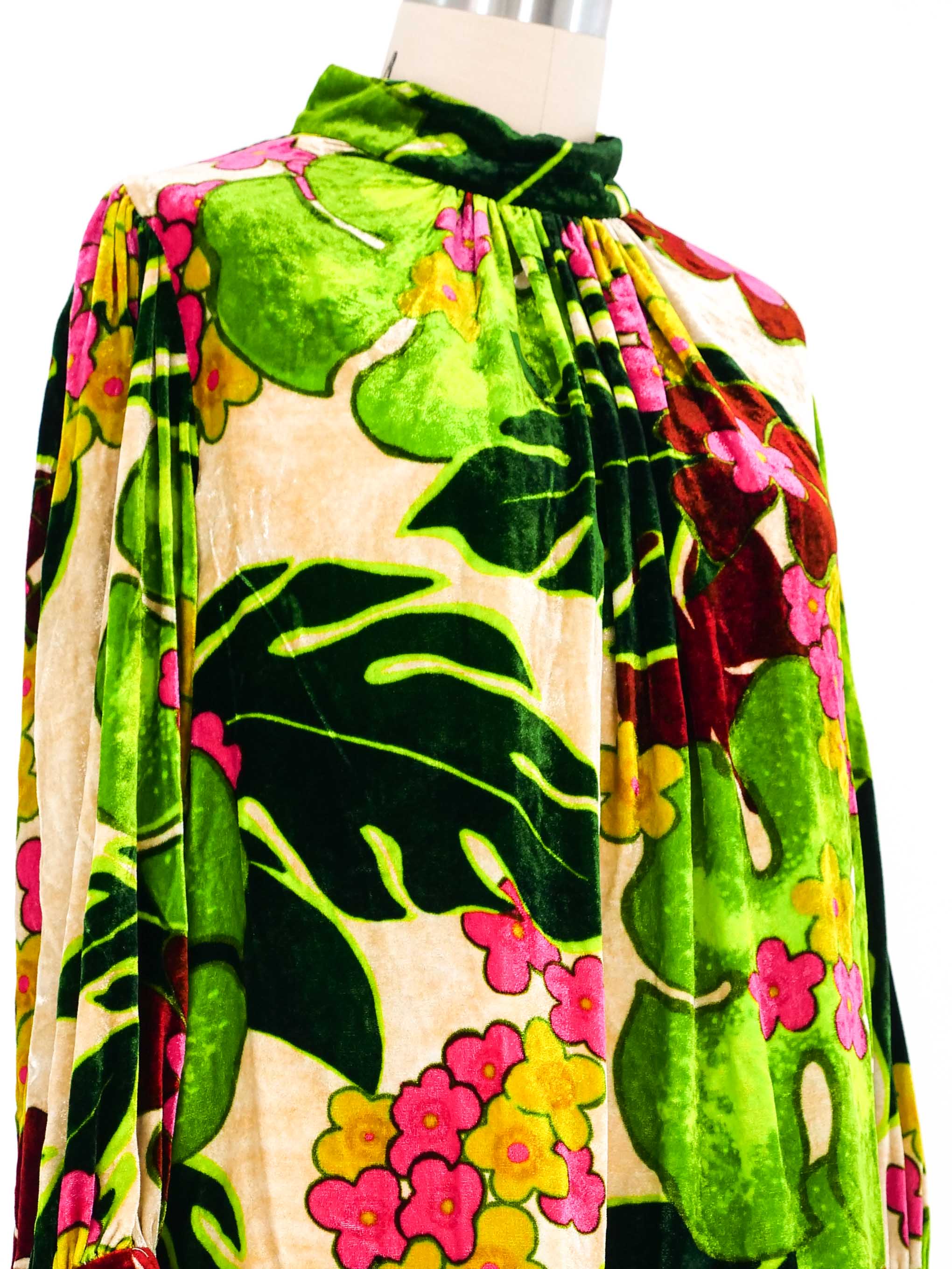 Dries Van Noten Velvet Floral Printed Top