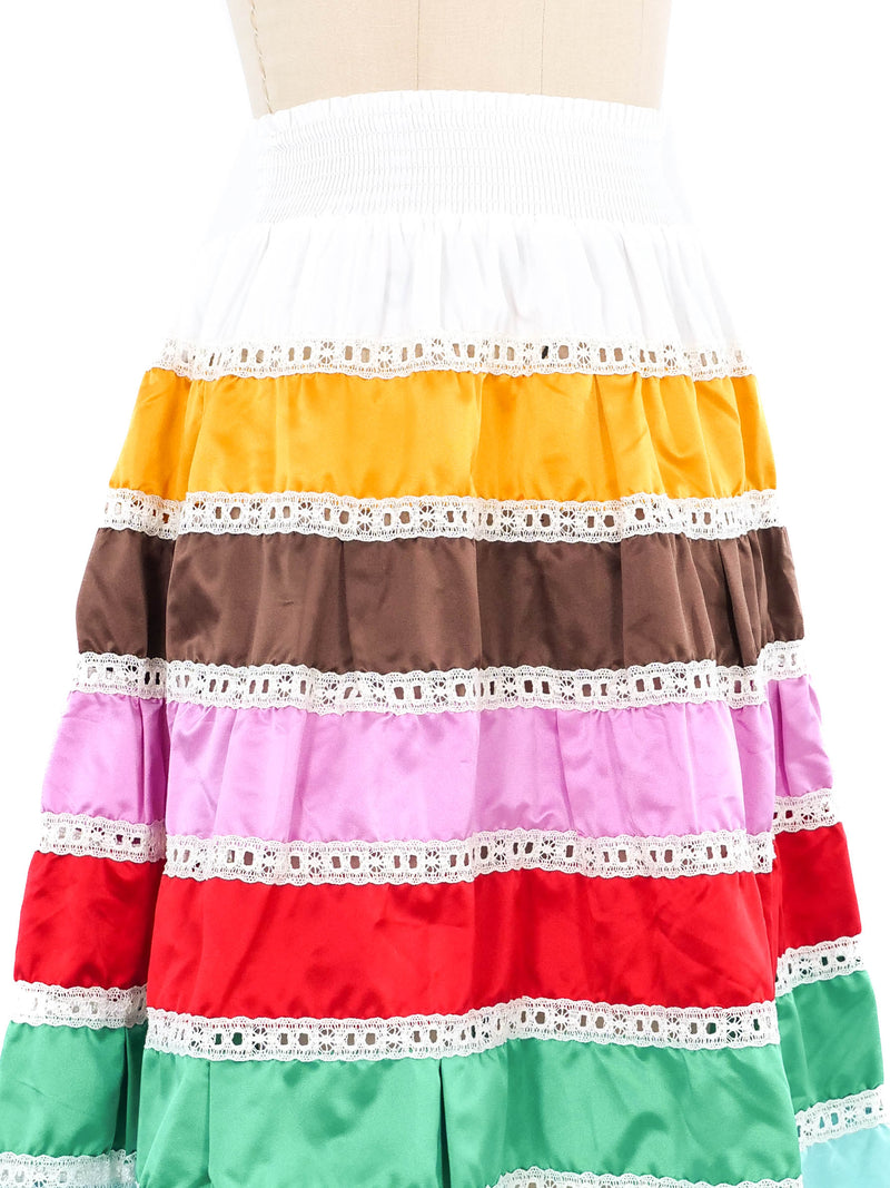 2020 Prada Multicolor Silk Skirt Bottom arcadeshops.com