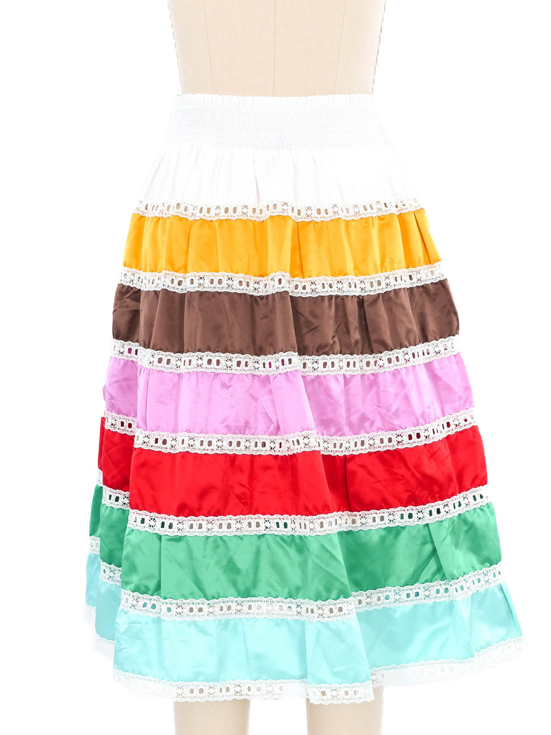 2020 Prada Multicolor Silk Skirt Bottom arcadeshops.com