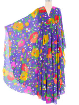 1970s Lilli Diamond Floral Chiffon Caftan Dress arcadeshops.com