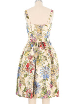 1950s Metallic Floral Fit And Flare Dress Dress arcadeshops.com