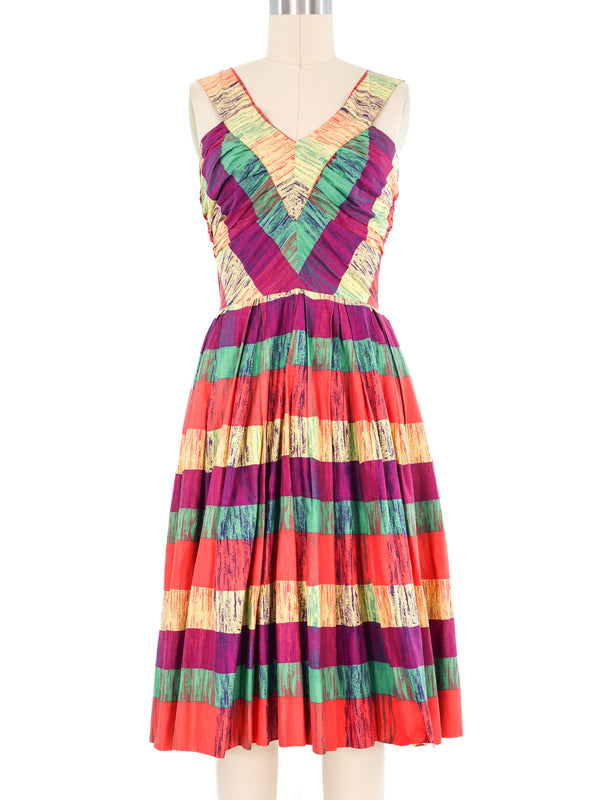 1950s Striped Brushstroke Day Dress Dress arcadeshops.com