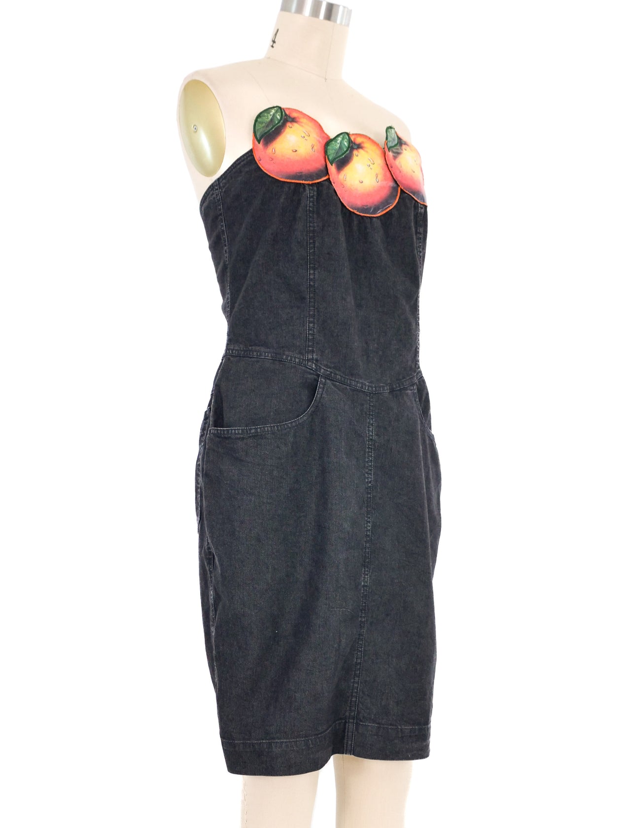 Moschino Oranges Applique Denim Dress
