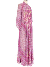 Purple Block Printed Indian Caftan Dress arcadeshops.com