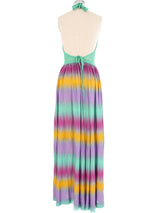 1970s Missoni Ombre Halter Gown Dress arcadeshops.com