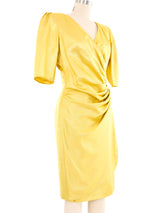 1980s Ungaro Ruched Gold Lamé Dress Dress arcadeshops.com