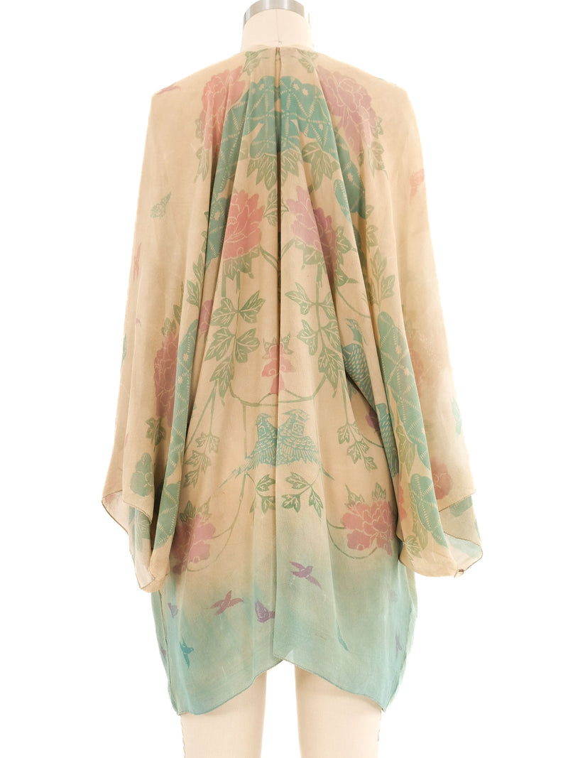 1920s Floral Silk Chiffon Kimono Jacket arcadeshops.com