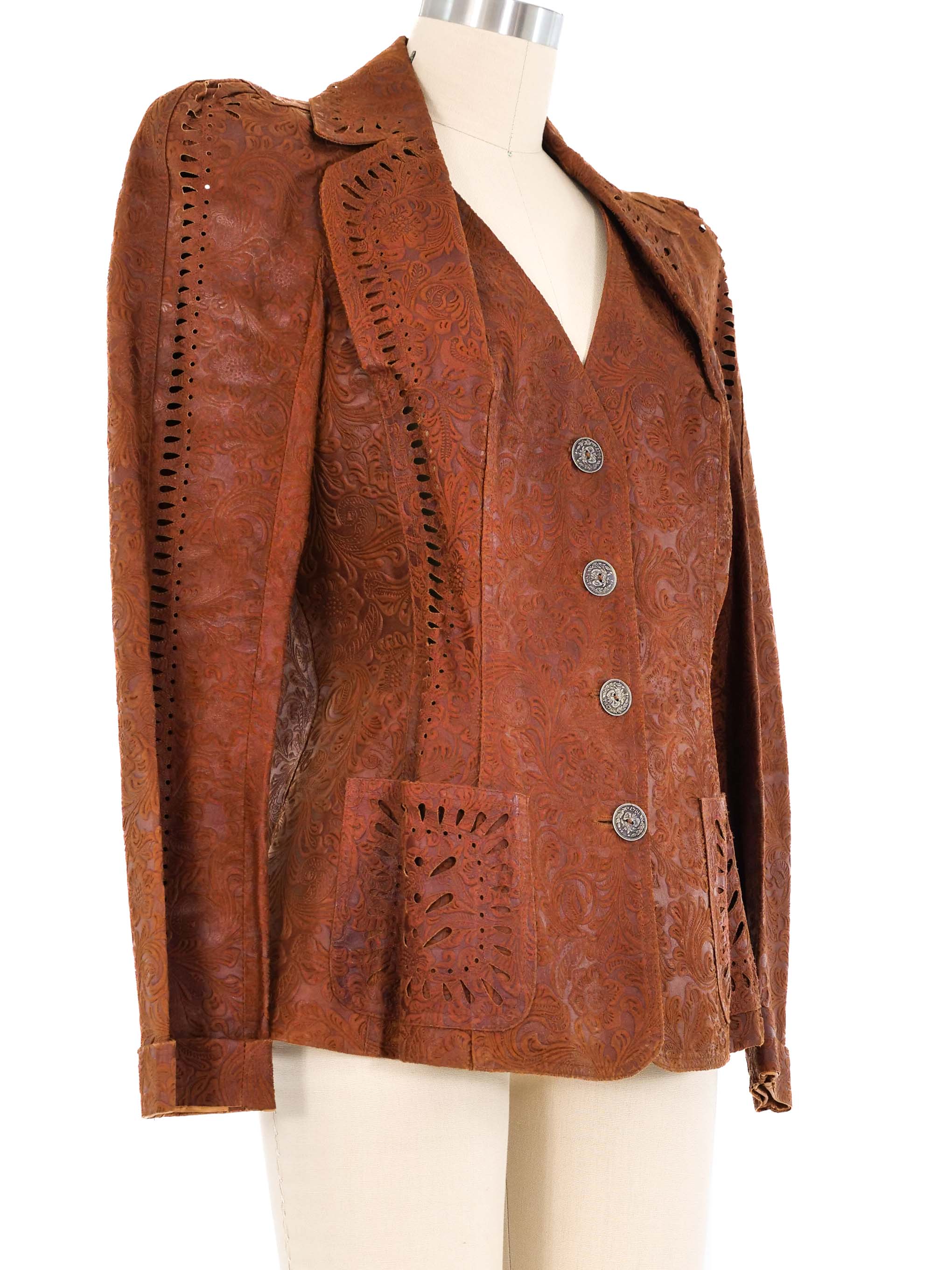 2006 Christian Dior By John Gallion Lasercut Leather Jacket