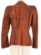 2006 Christian Dior By John Gallion Lasercut Leather Jacket Jacket arcadeshops.com