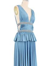 1970s Jean Varon Grecian Style Jersey Gown Dress arcadeshops.com