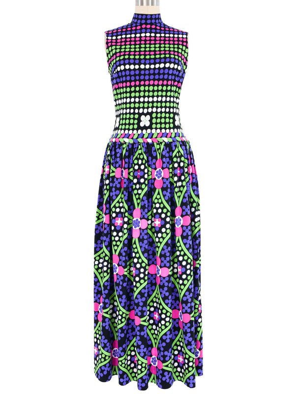 Lanvin Polka Dot Jersey Maxi Dress Dress arcadeshops.com