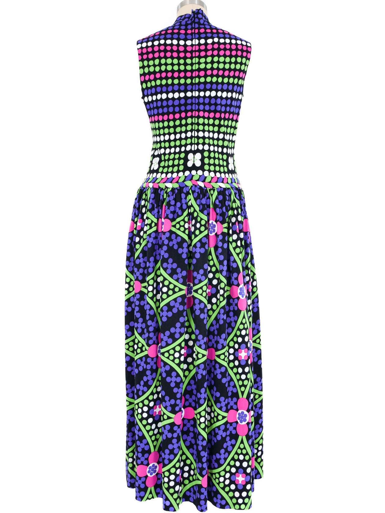 Lanvin Polka Dot Jersey Maxi Dress
