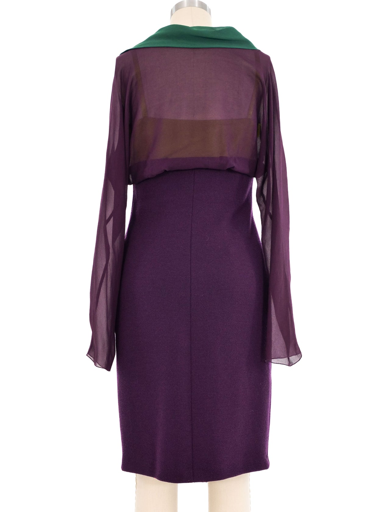 1997 Gianni Versace Eggplant Colorblock Cocktail Dress