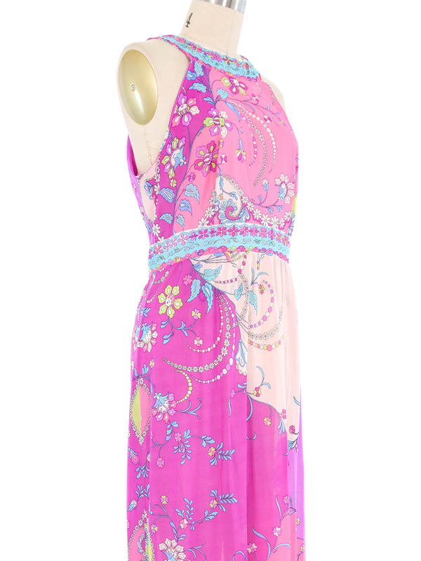 Emilio Pucci Neon Printed Maxi Slip Dress Dress arcadeshops.com