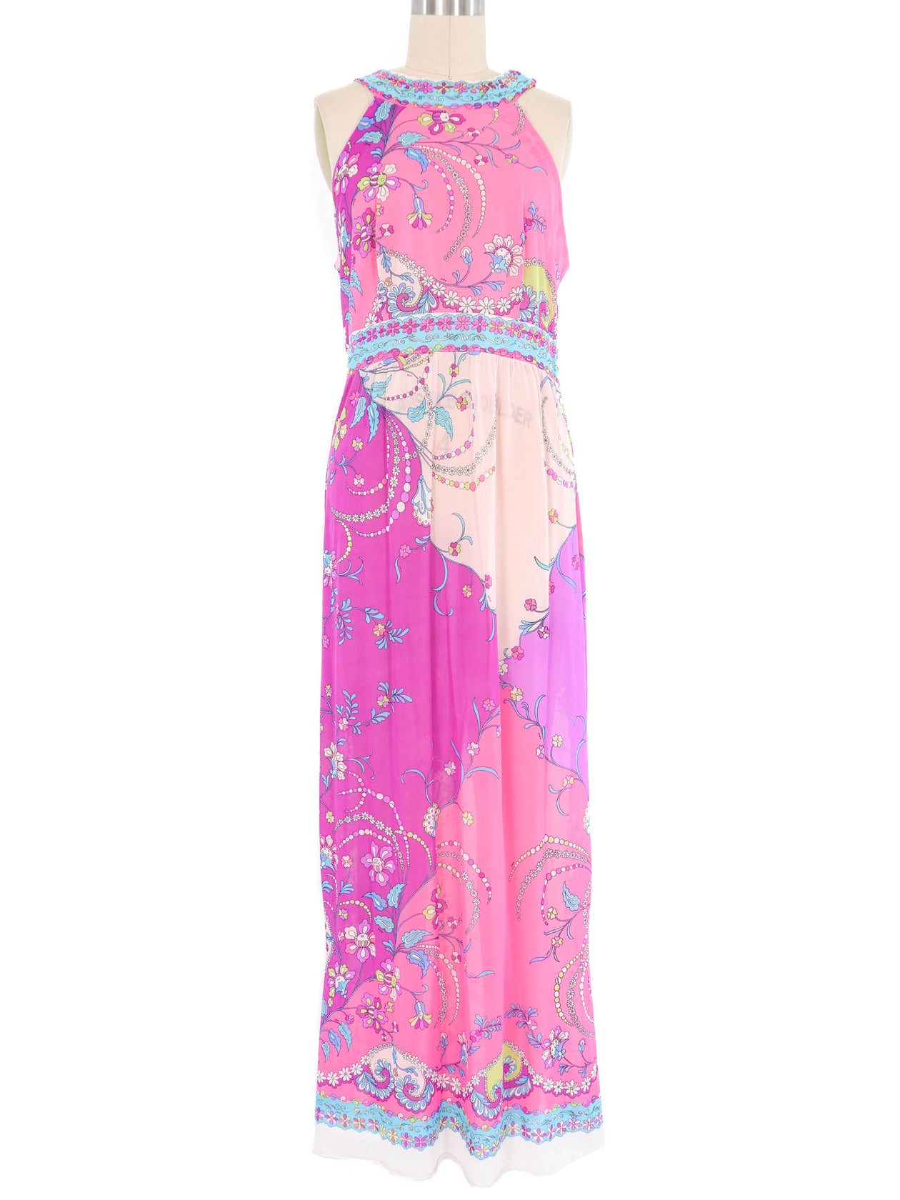Emilio Pucci Neon Printed Maxi Slip Dress Emilio Pucci Neon Printed Maxi Slip Dress