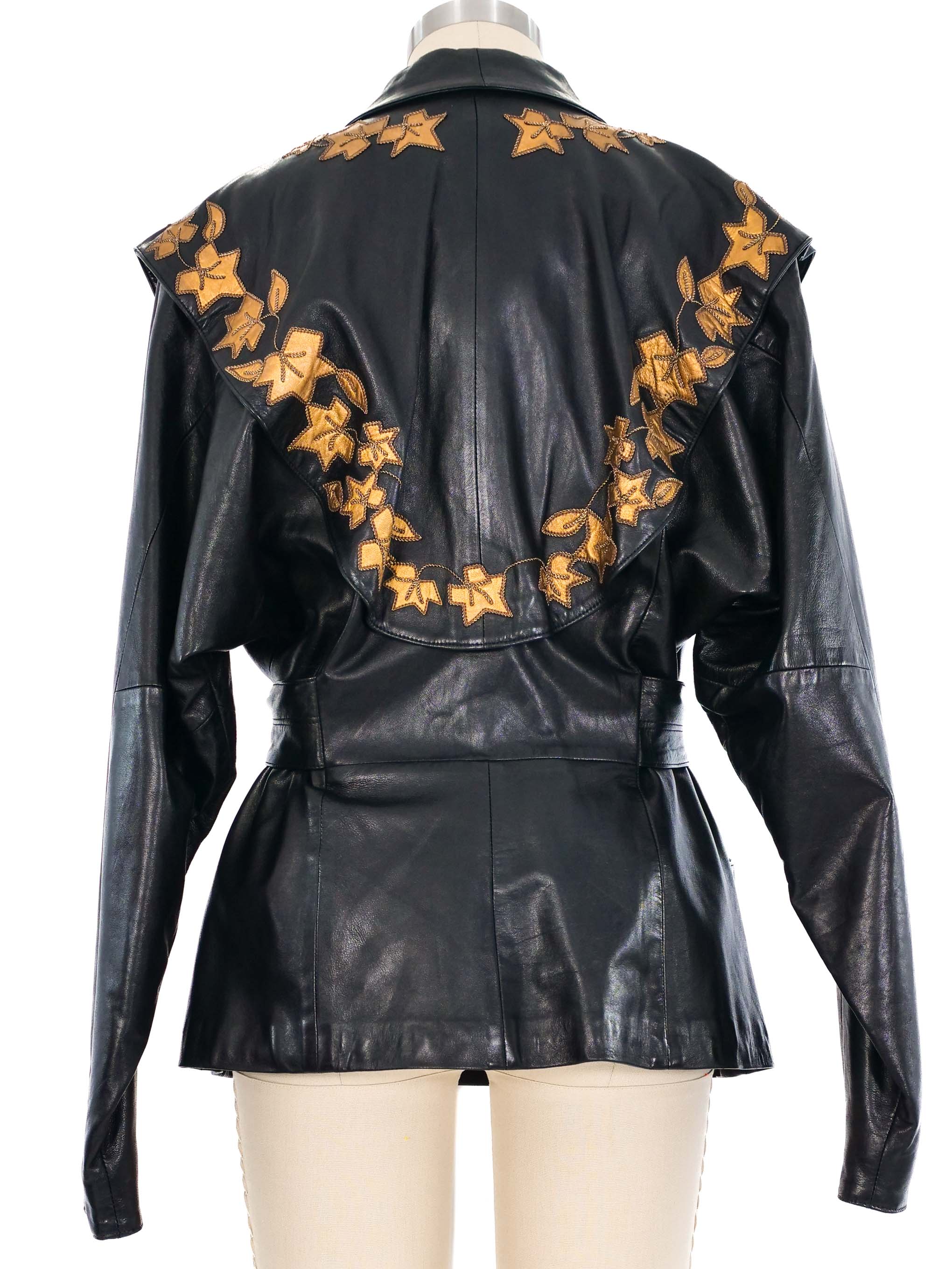 JITROIS レザーコート Jitrois Leaf Applique Leather Jacket