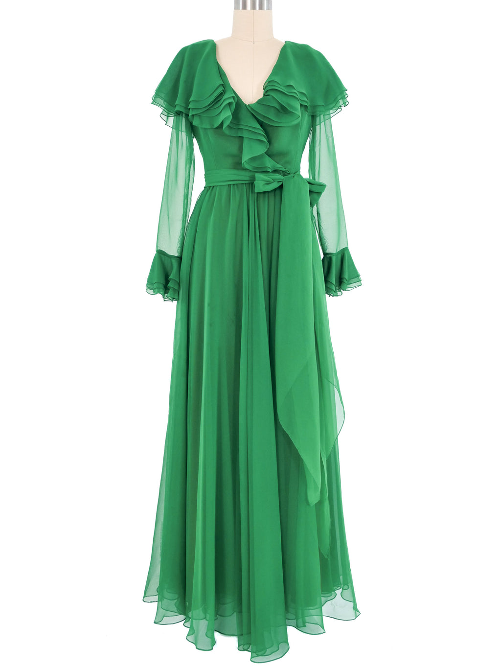 Kiki Hart Kelly Green Ruffle Gown Kiki Hart Kelly Green Ruffle Gown