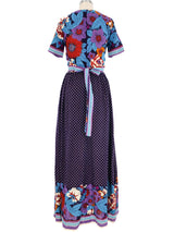 1970s Lanvin Mixed Print Maxi Dress Dress arcadeshops.com