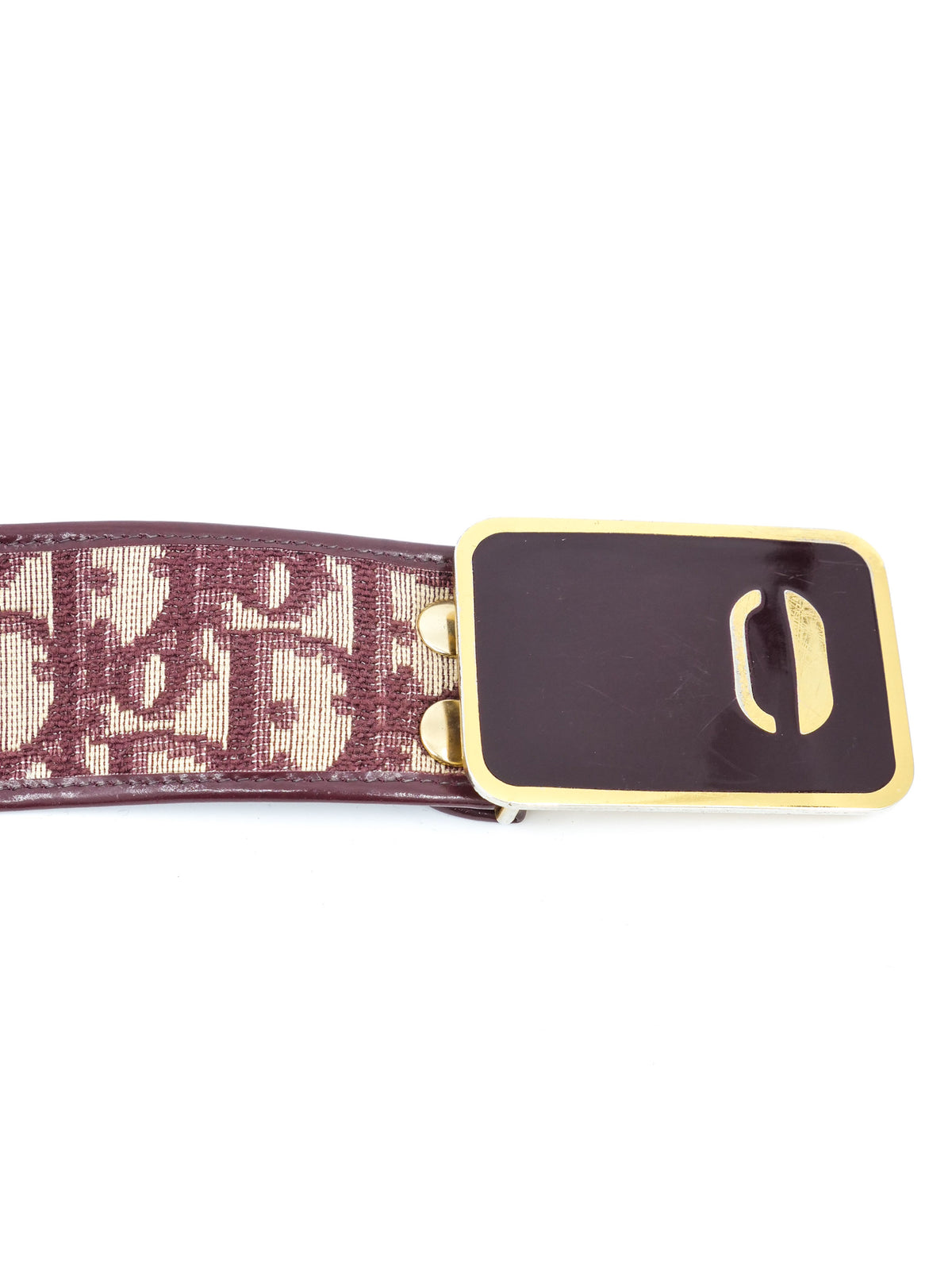 Christian Dior Burgundy Oblique Belt