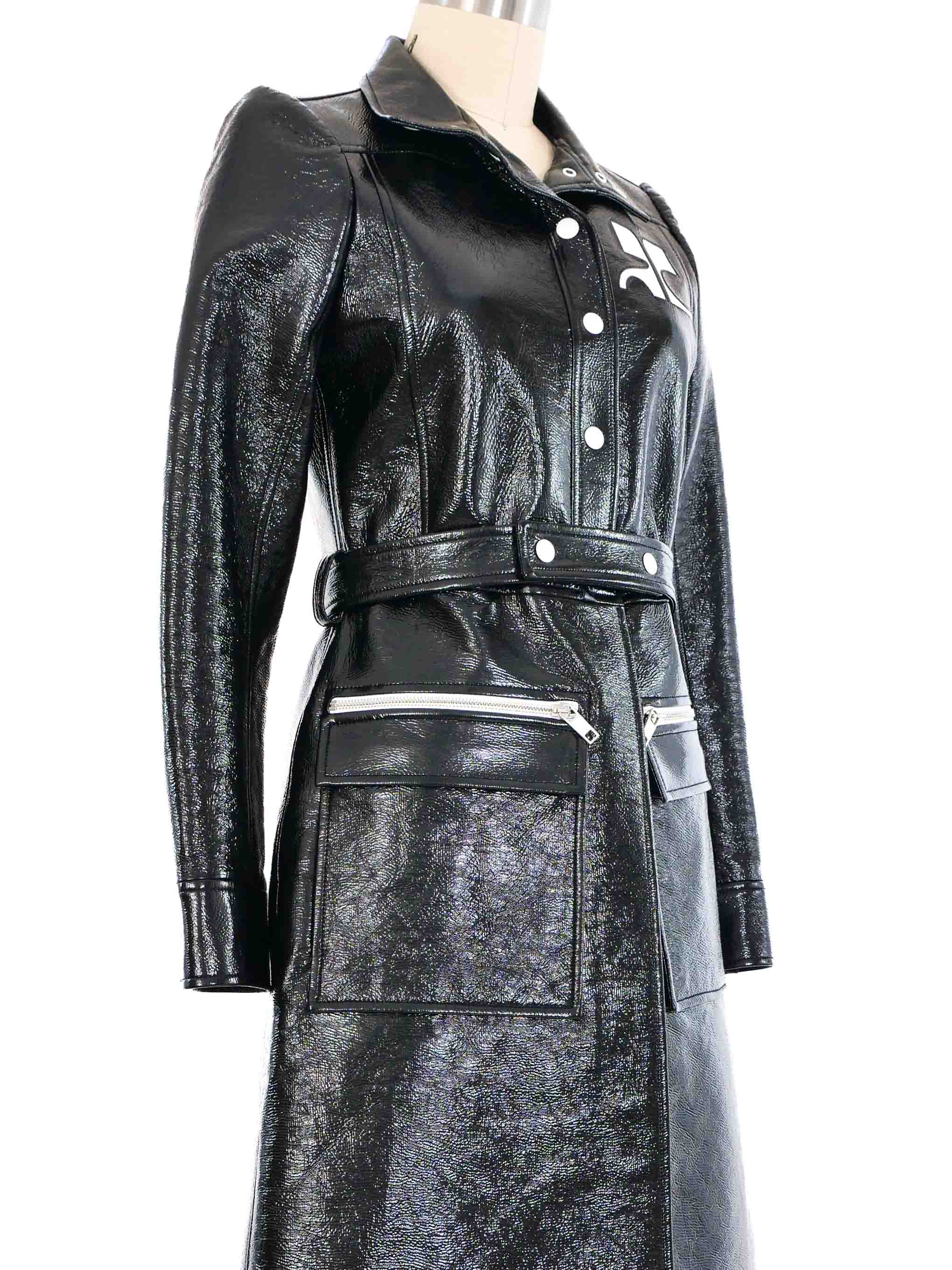 Courreges Black Vinyl Reedition Trench