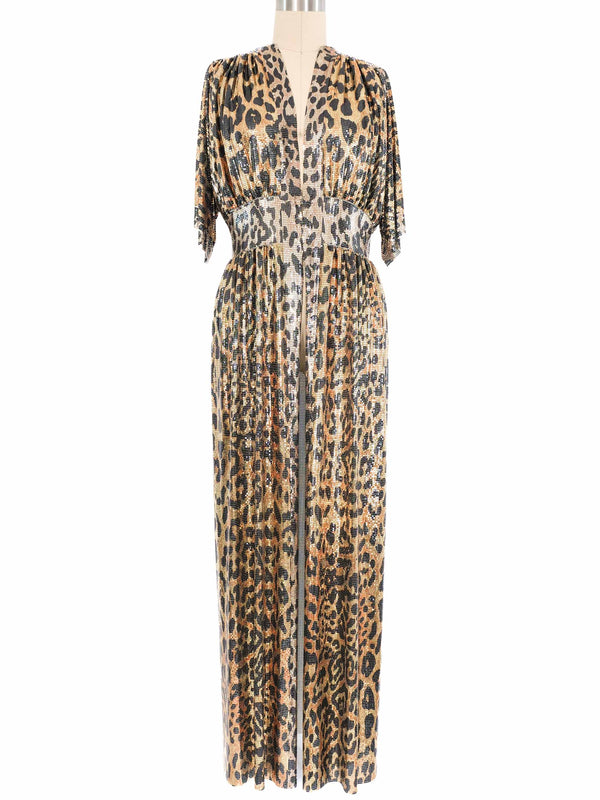Paco Rabanne Leopard Printed Metal Mesh Dress Dress arcadeshops.com
