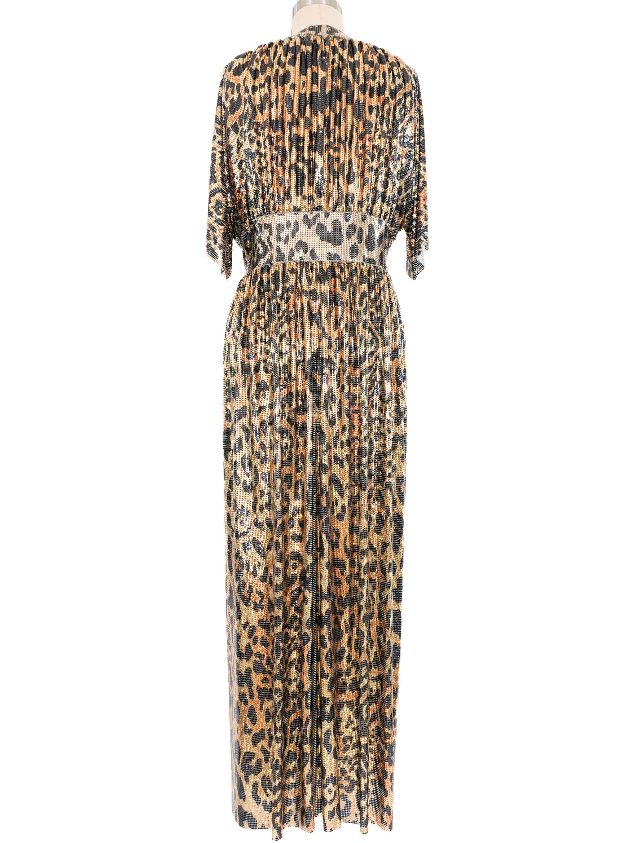 Paco Rabanne Leopard Printed Metal Mesh Dress