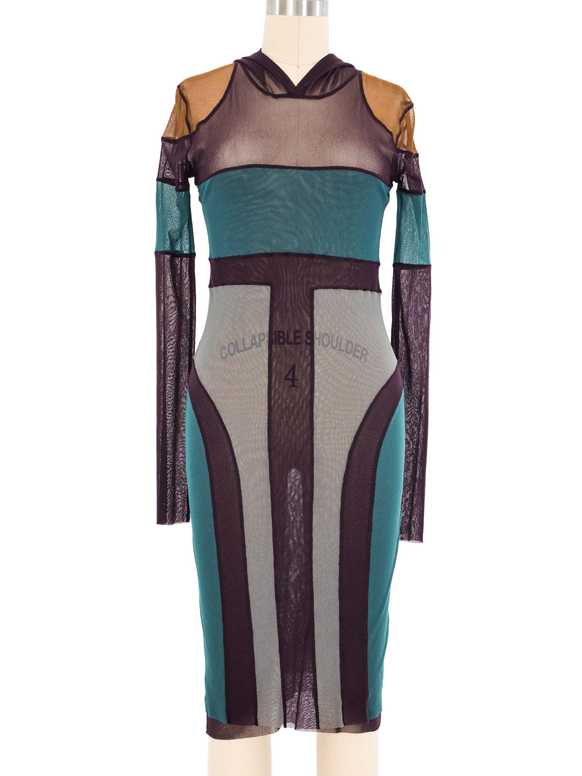 Jean Paul Gaultier Patchwork Mesh Dress
