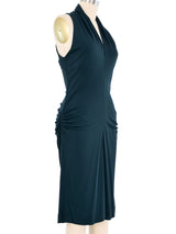 Celine Deep Teal Ruched Jersey Dress Dress arcadeshops.com