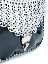 1960s Chainmail Accented Patent Shoulder Bag Accessory arcadeshops.com