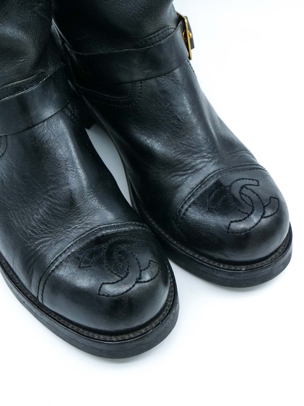 1990s Chanel Motorcycle Boots Accessory arcadeshops.com
