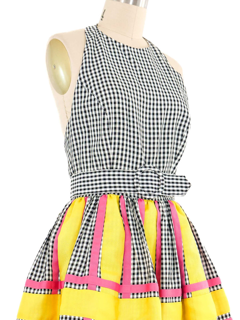 Bill Blass Woven Ribbon Gingham Cocktail Dress Dress arcadeshops.com