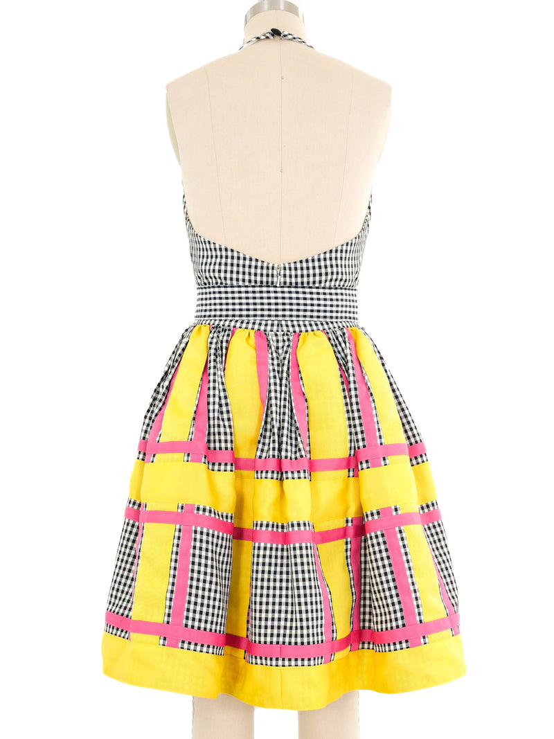 Bill Blass Woven Ribbon Gingham Cocktail Dress Dress arcadeshops.com