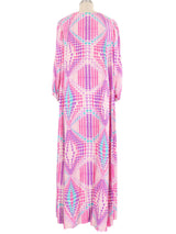 1960s Tiffeau & Busch Op Art Silk Twill Maxi Dress Dress arcadeshops.com