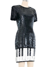 A.J. Bari Piano Keys Black Sequin Mini Dress Dress arcadeshops.com
