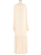 Galanos Sheer Ivory Drop Waist Maxi Dress Dress arcadeshops.com