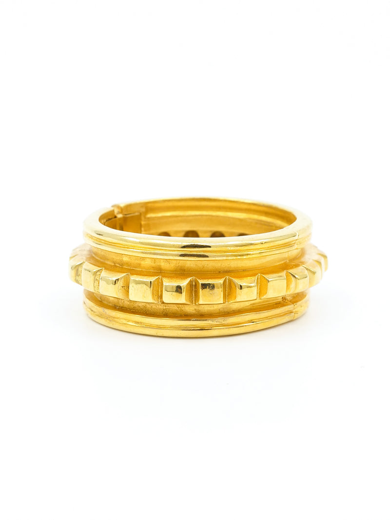 Pauline Trigere Goldtone Hinged Bangle Accessory arcadeshops.com