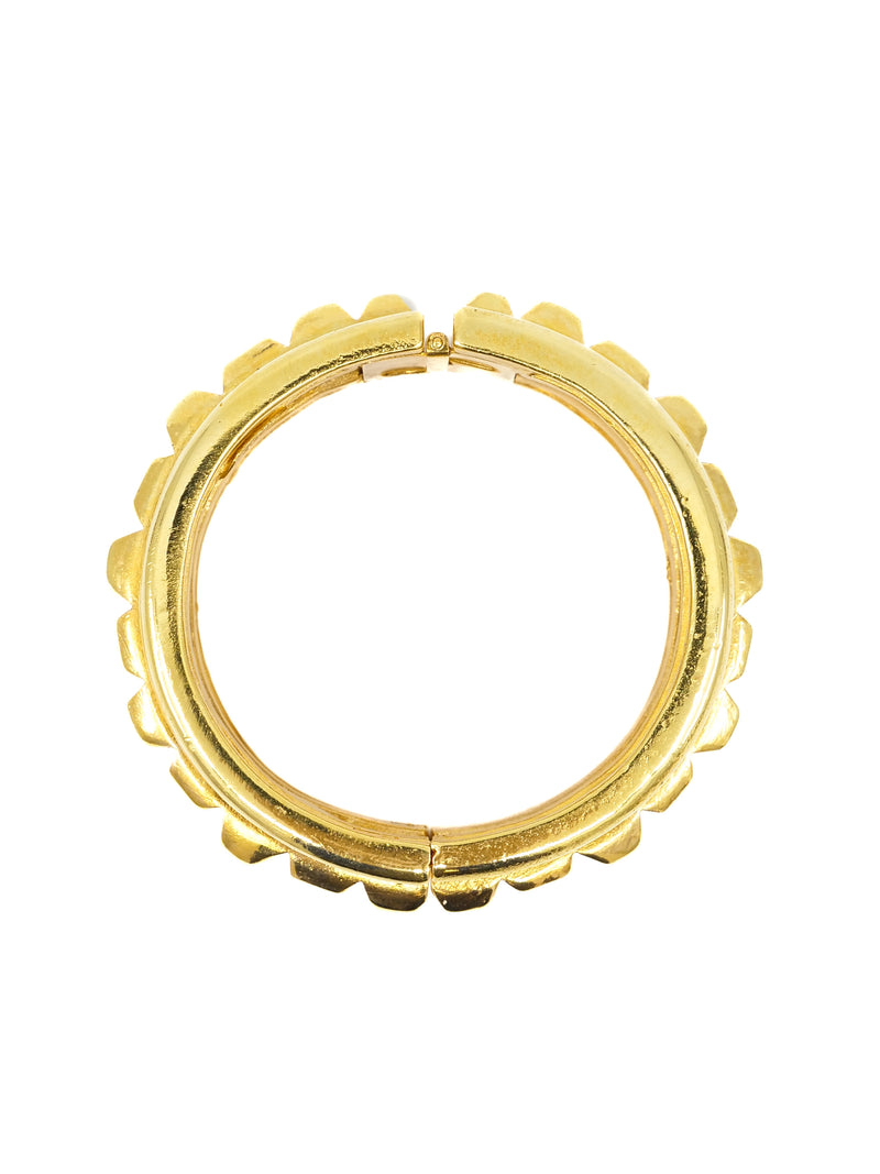 Pauline Trigere Goldtone Hinged Bangle Accessory arcadeshops.com