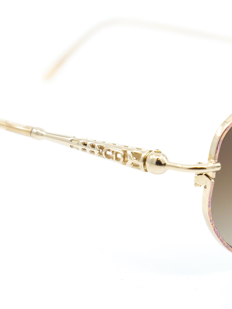 Christian Dior Skinny Oval Goldtone Sunglasses Accessory arcadeshops.com