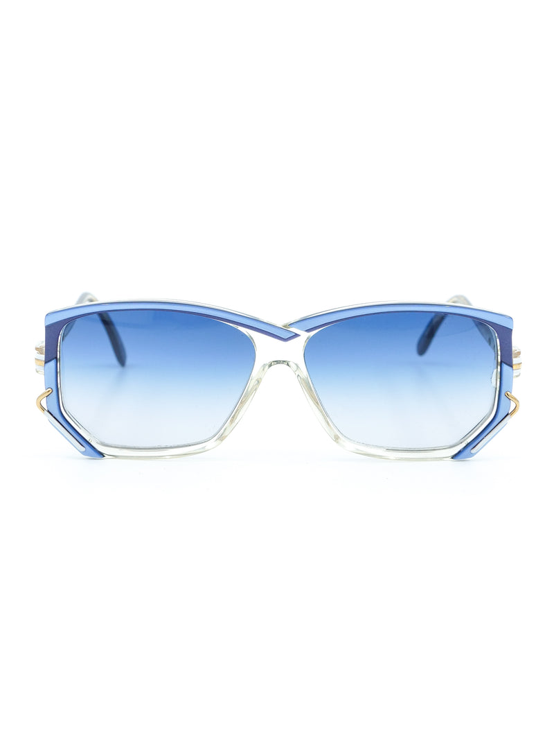 Cazal Model 197 Blue Geometric Sunglasses Accessory arcadeshops.com