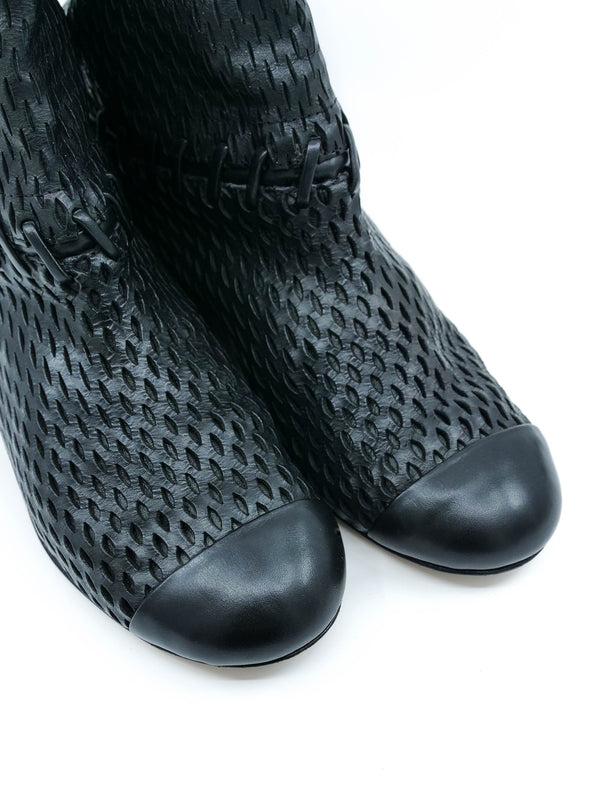 Chanel Perforated Leather Ankle Boots, 37 Accessory arcadeshops.com