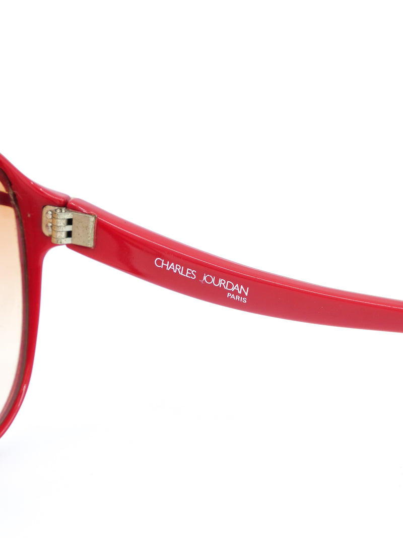 Charles Jourdan Red Framed Split Lens Sunglasses Accessory arcadeshops.com