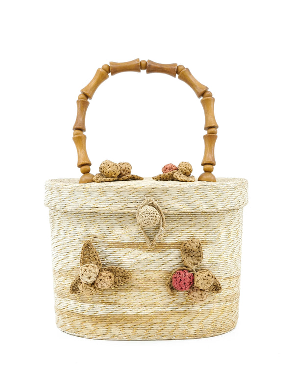 Bamboo Handle Basket Bag Accessory arcadeshops.com