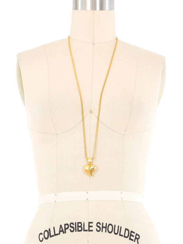 Givenchy Goldtone Heart Pendant Necklace Accessory arcadeshops.com