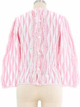 Pink Wave Crochet Top Top arcadeshops.com