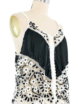 Black Satin And Crochet Cami Top arcadeshops.com