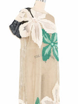 Natural Crochet Floral Midi Dress Dress arcadeshops.com