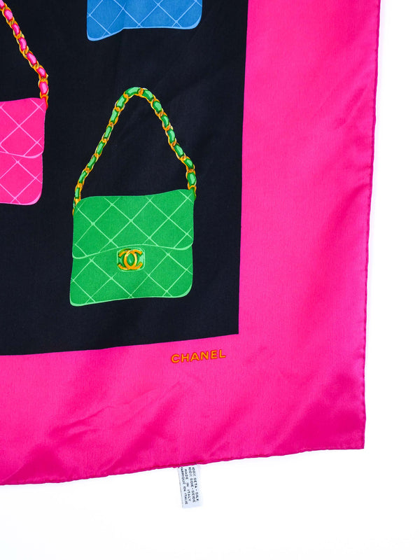 Chanel Handbag Printed Silk Scarf Accessory arcadeshops.com